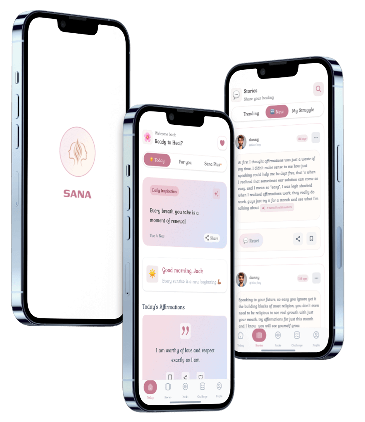 Sana App Screens
